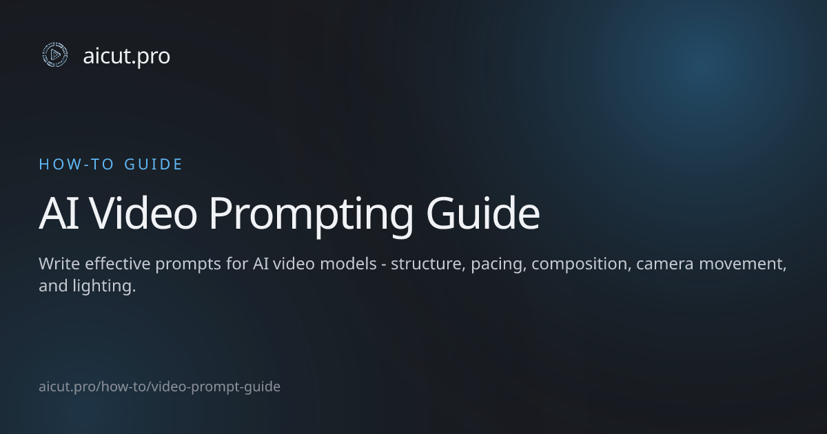 AI Video Prompting Guide - Learn to prompt AI video models | AICUT